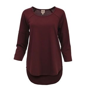 Como Vintage brand, 3/4 length sleeve, Burgundy top